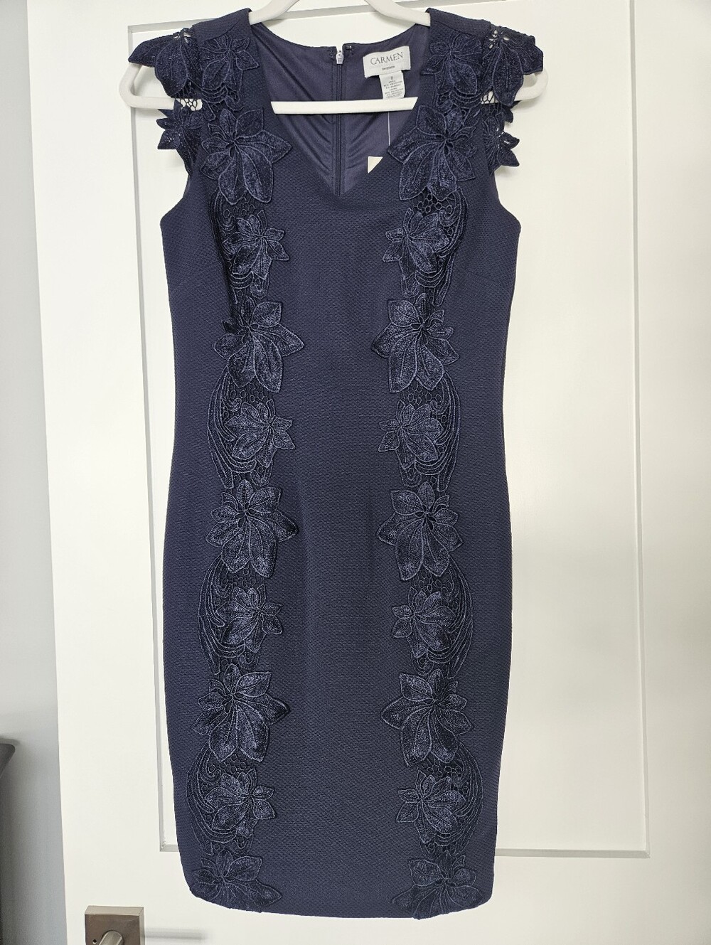 Carmen Marc Valvo Dress Navy - 2